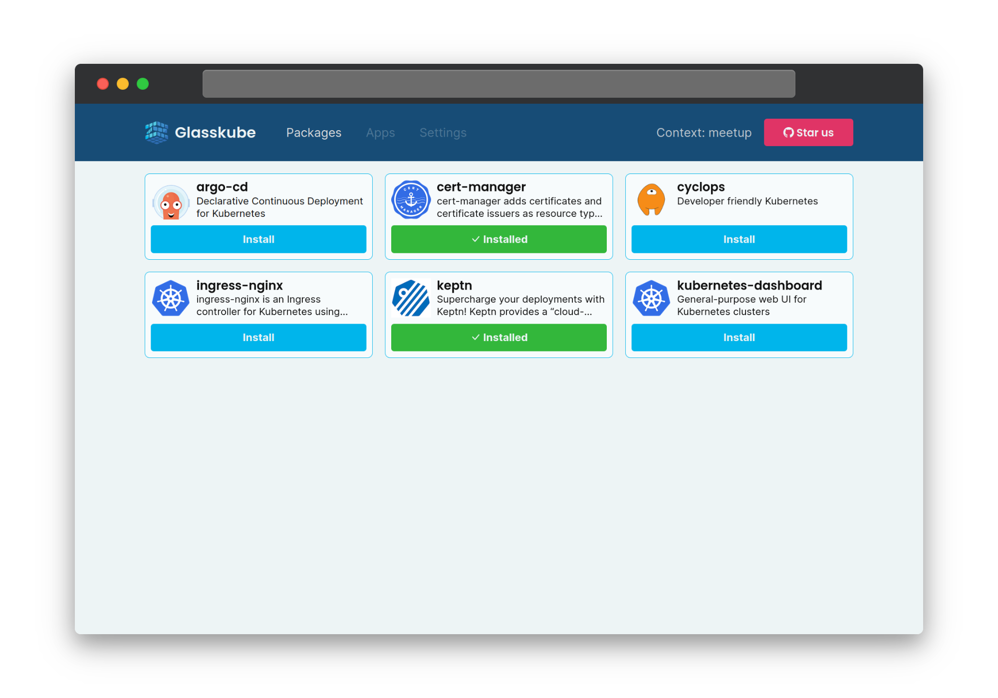 Glasskube Keptn success